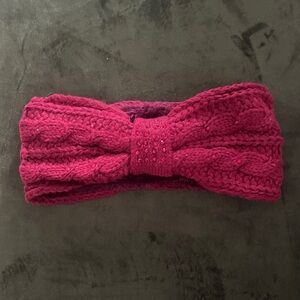 Chic burgundy Cable Knit Headband with rhinestones for 10”x4” new